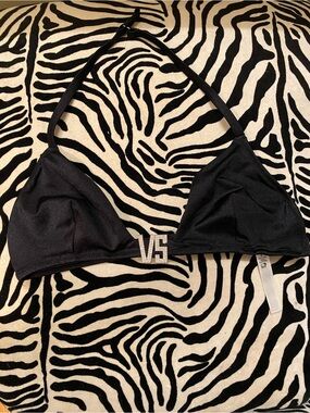 Victoria's Secret Black Rhinestone VS bikini top